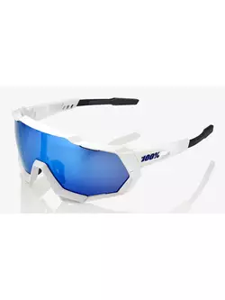 100% sportovní brýle SPEEDTRAP (HiPER Blue Multilayer Mirror Lens) Matte White STO-61023-407-01