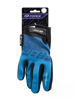 FORCE Cyklistické rukavice MTB SWIPE, modrý, 905728
