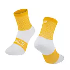 FORCE Cyklistické / sportovní ponožky TRACE, žlutá a bílá 900900