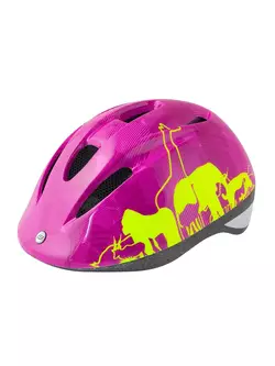 FORCE Dětská cyklistická helma FUN ANIMALS, fluo-růžová 9022445