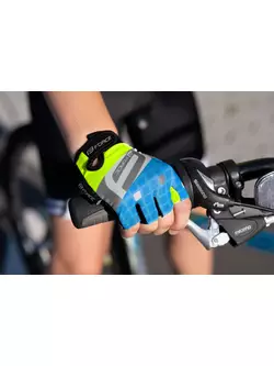 FORCE Dětské cyklistické rukavice SQUARE, fluo-modrá 9053241