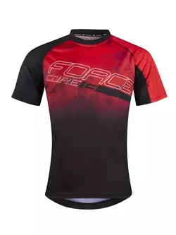 FORCE MTB CORE volný cyklistický dres, červená černá