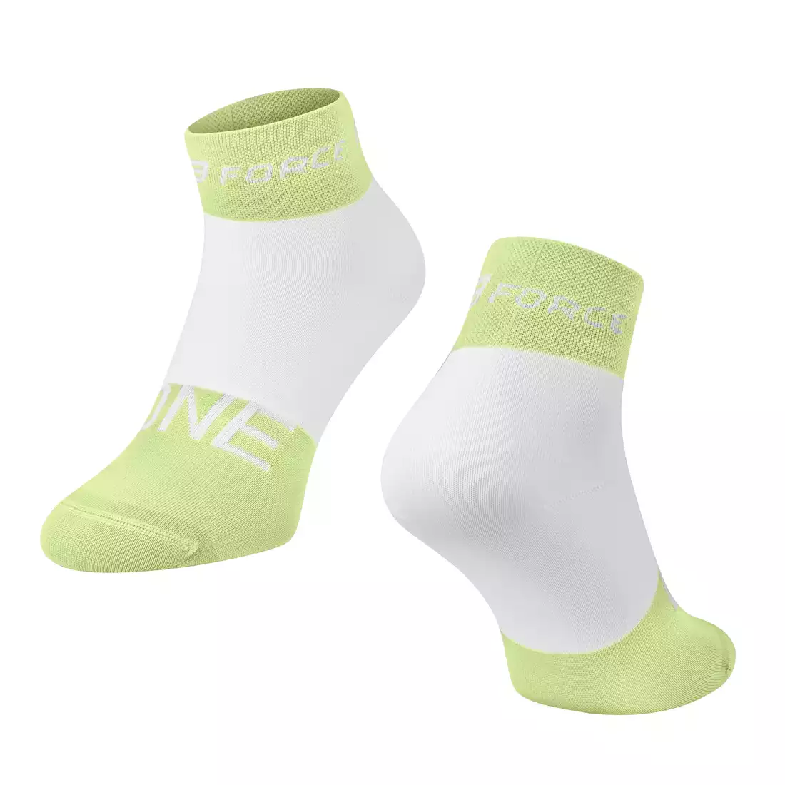 FORCE ONE Ponožky na kolo, zelená a bílá