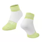 FORCE ONE Ponožky na kolo, zelená a bílá