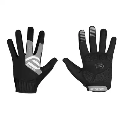 FORCE Cyklistické rukavice MTB POWER, černá a šedá, 9056934
