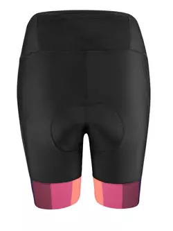 FORCE VICTORY dámské cyklistické kraťasy s vsadkou, černá a růžová
