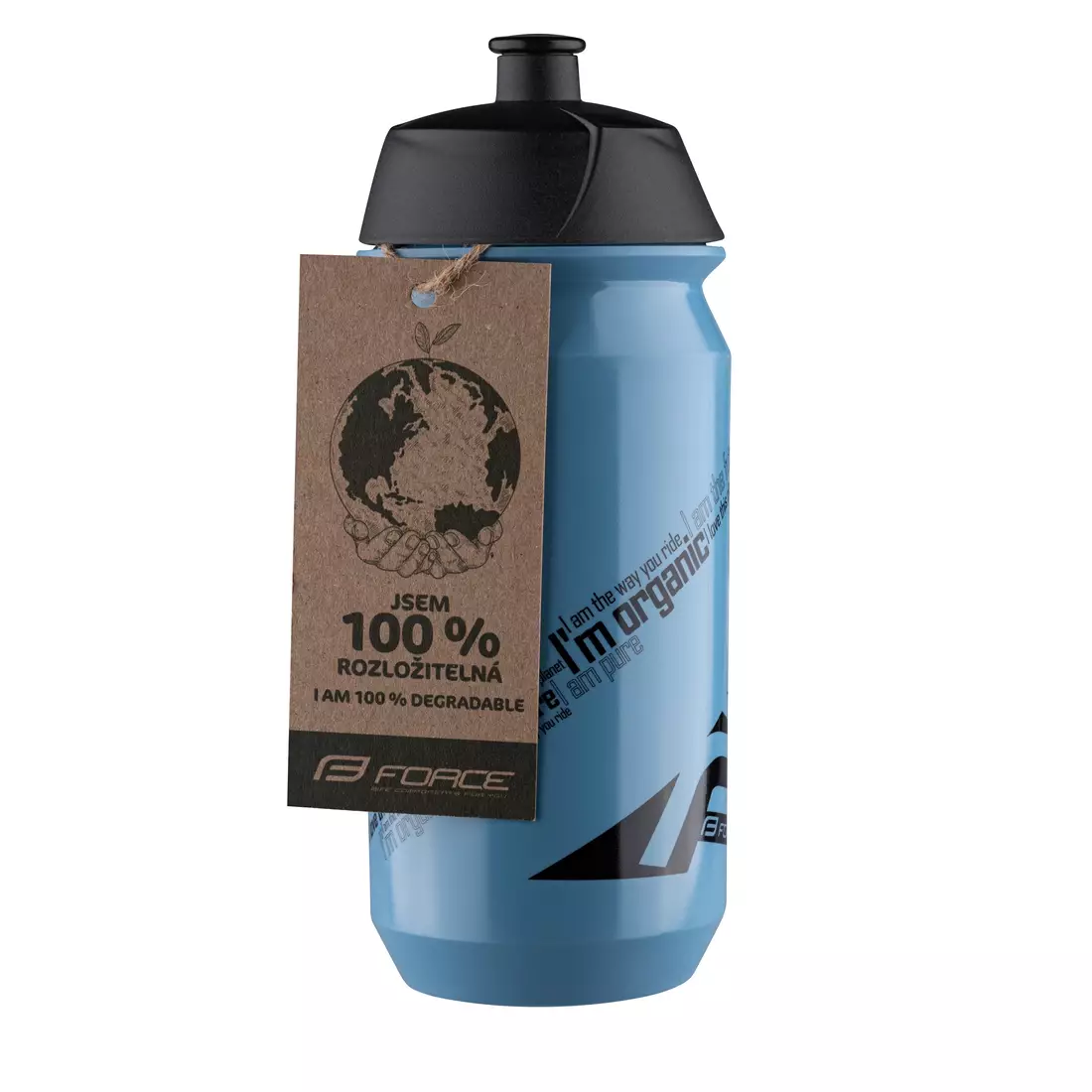 FORCE cyklistická láhev s vodou BIO 500ml blue/black 25562
