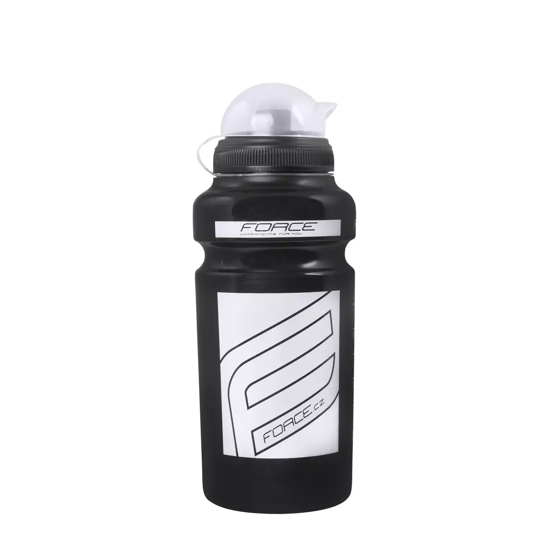 FORCE cyklistická láhev s vodou &quot;F“ 0,5 L black/white 250729