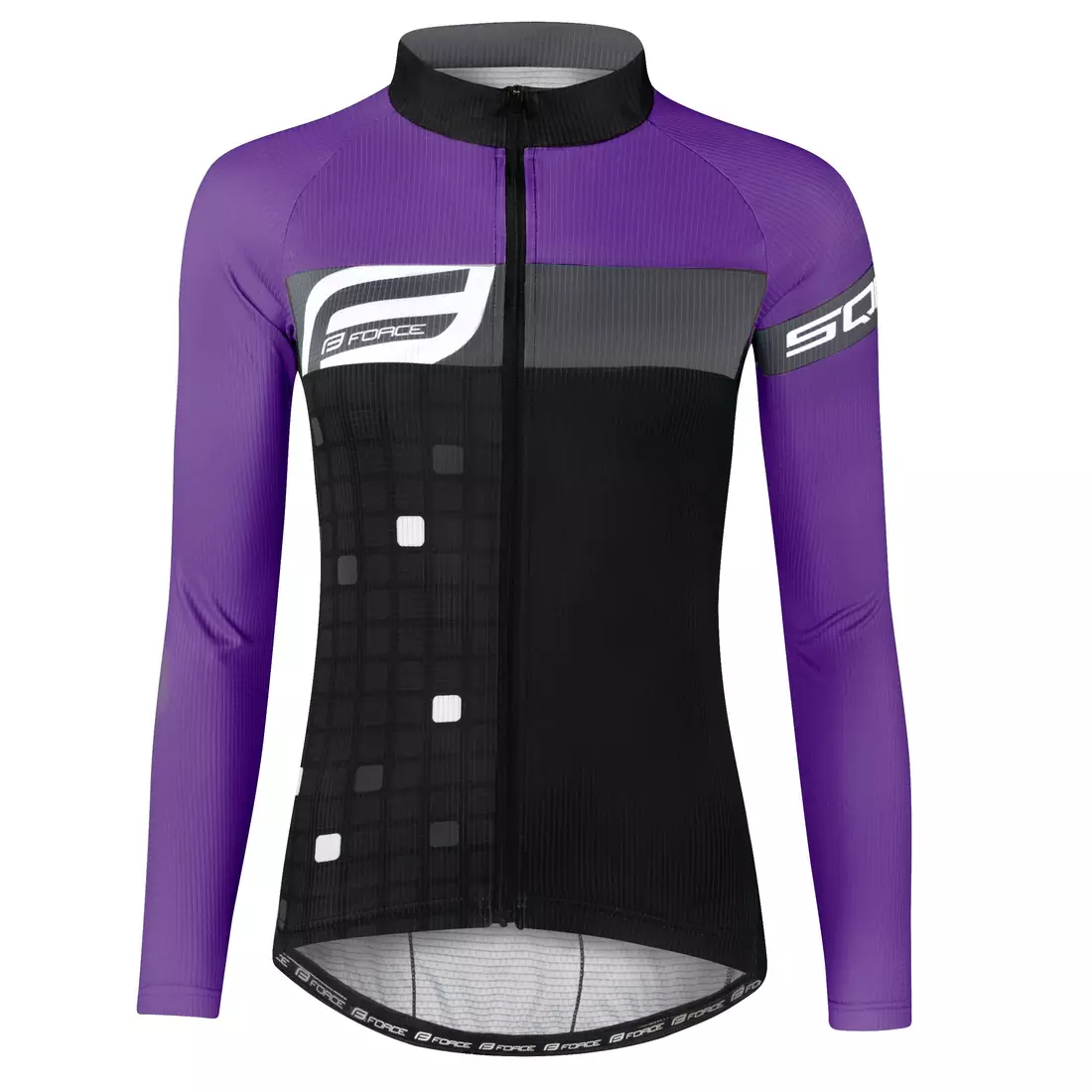 FORCE dámský cyklistický dres SQUARE LADY black/purple 9001433