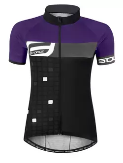 FORCE dámský cyklistický dres SQUARE black/purple 90013431