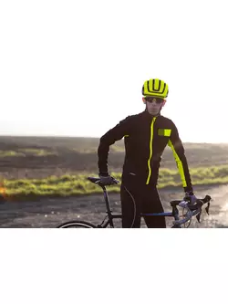 FORCE pánská zimní cyklistická bunda FROST, black-fluo 900021