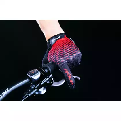 FORCE cyklistické rukavice MTB ANGLE, červená černá, 905722