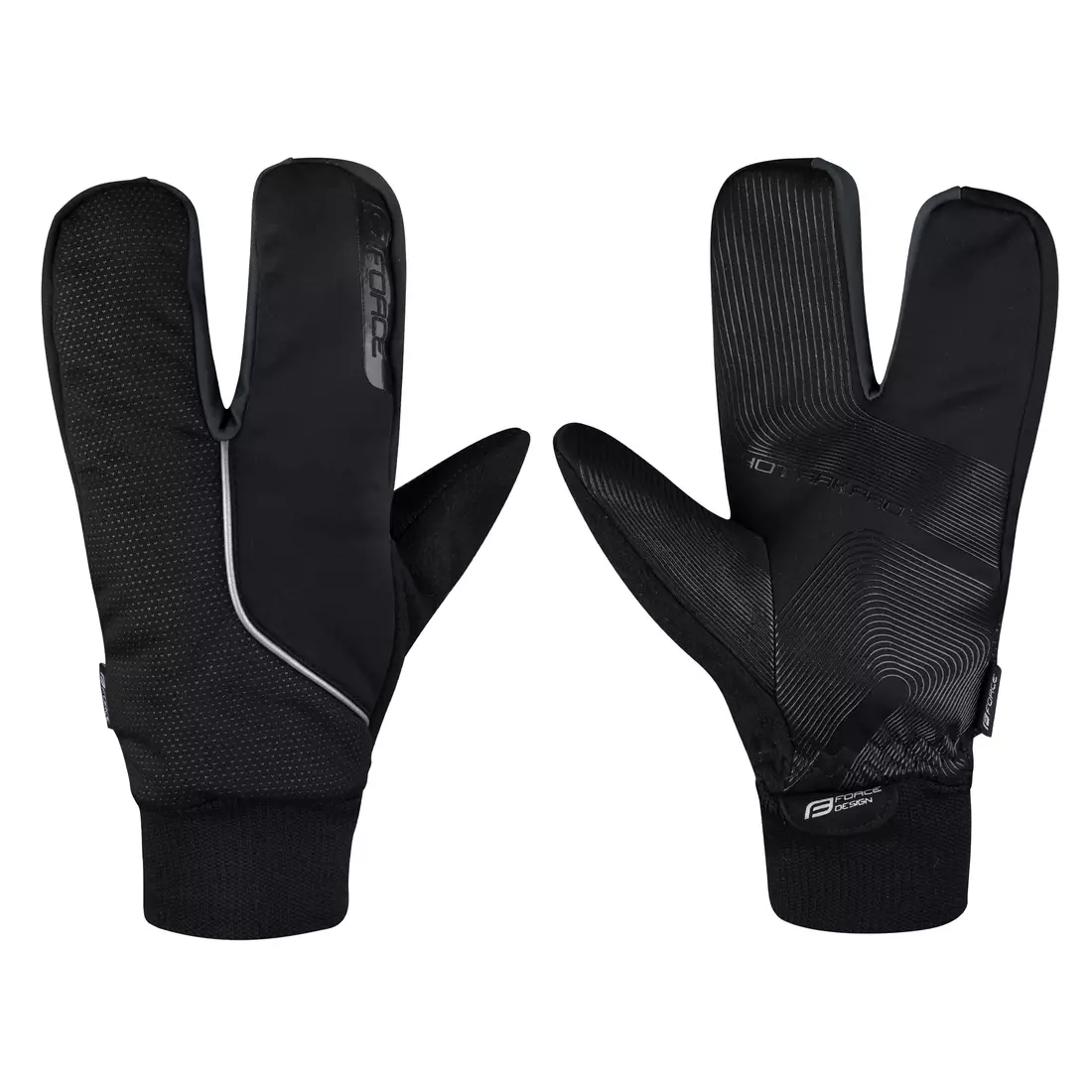 FORCE zimní cyklistické rukavice HOT RAK PRO black 904221