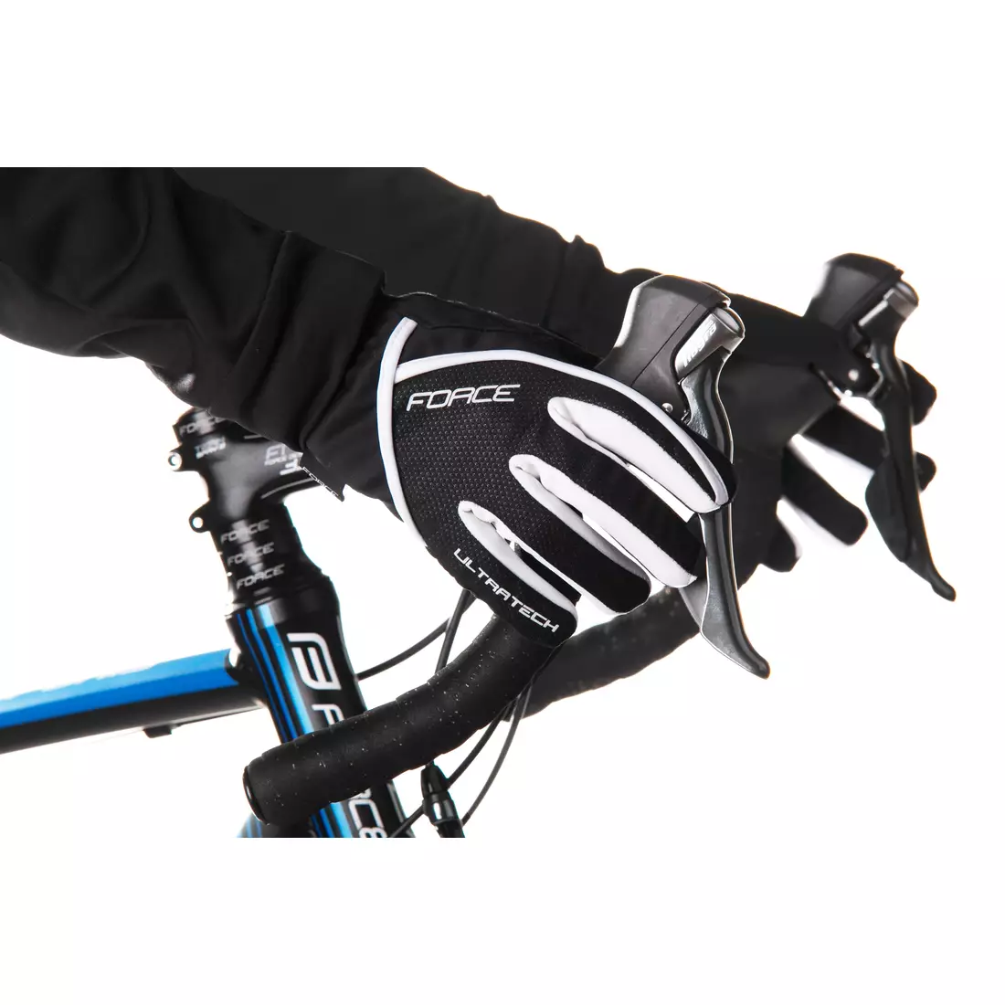 FORCE zimní cyklistické rukavice ULTRA TECH black/white 90453