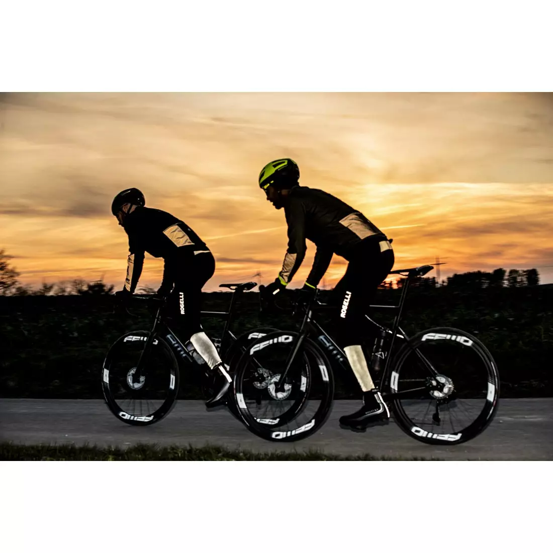 Rogelli Pánské zateplené cyklistické kalhoty se šlemi ESSENTIAL HI VIS Černá ROG351016