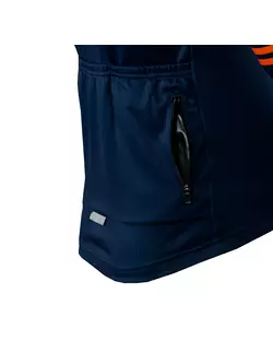 [Set] KAYMAQ DESIGN M66 pánská cyklistická mikina námořnická modrá + KAYMAQ M66 RACE pánský cyklistický dres s krátkým rukávem oranžový