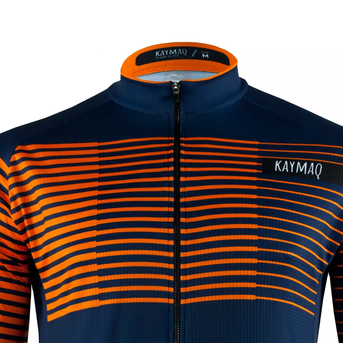 [Set] KAYMAQ DESIGN M66 pánská cyklistická mikina námořnická modrá + KAYMAQ M66 RACE pánský cyklistický dres s krátkým rukávem oranžový