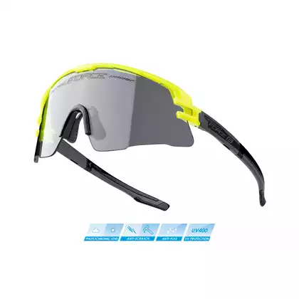 FORCE AMBIENT Fotochromatické sportovní brýle, fluo-šedé