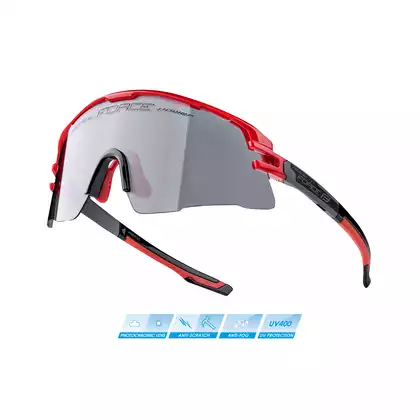 FORCE AMBIENT Fotochromní sportovní brýle, červeno-šedá