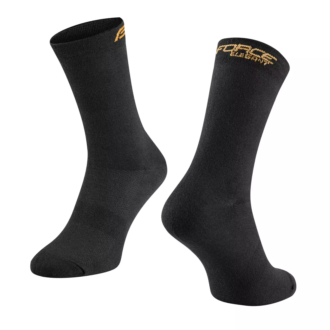 FORCE Cyklistické / sportovní ponožky, dlouhé ELEGANT, černé a zlaté, 9009141