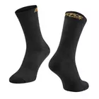 FORCE Cyklistické / sportovní ponožky, dlouhé ELEGANT, černé a zlaté, 9009141