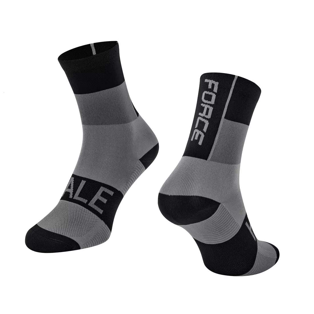 FORCE HALE cyklistické/sportovní ponožky, černé a šedé
