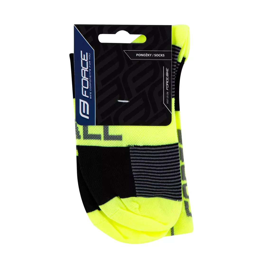 FORCE HALE cyklistické/sportovní ponožky, fluo-černo-šedá