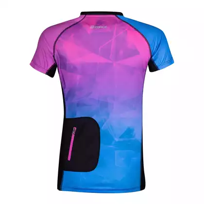 FORCE MTB CORE Dámský cyklistický dres, růžový a modrý