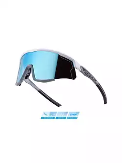 FORCE SONIC cyklistické / sportovní brýle, bílá a šedá
