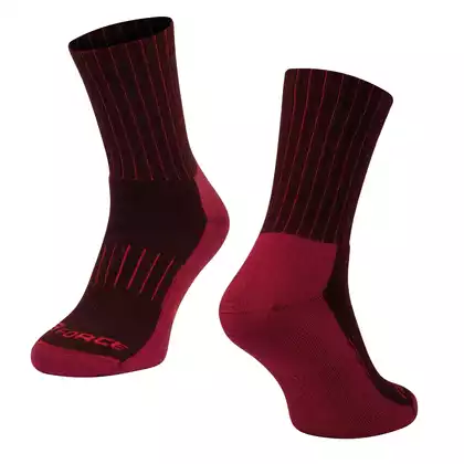 FORCE Cyklistické / sportovní ponožky ARCTIC, kaštanově červená, 9009156