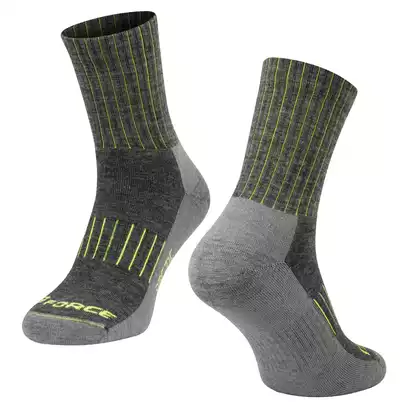 FORCE Cyklistické / sportovní ponožky ARCTIC, šedo-fluo 9009152