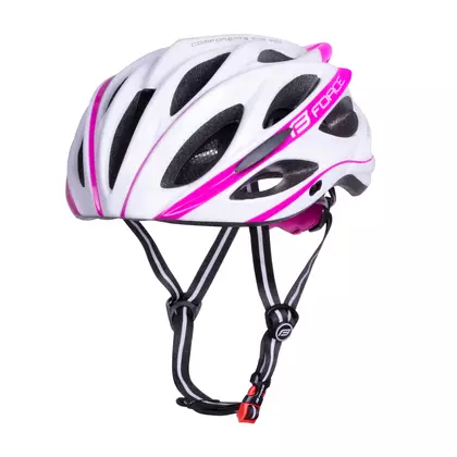 FORCE cyklistická helma BULL, bílá a růžová, 902906