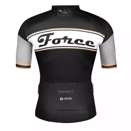 FORCE cyklistický dres RETRO, černá a zlatá 9001193