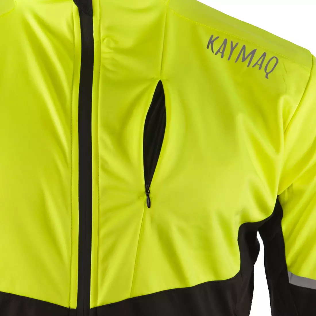 KAYMAQ JWS-004 pánská zimní cyklistická bunda fluor žluto-černá softshell