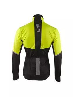 KAYMAQ JWS-004 pánská zimní cyklistická bunda fluor žluto-černá softshell