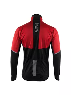 KAYMAQ JWS-004 pánská zimní softshellová cyklistická bunda červeno-černá
