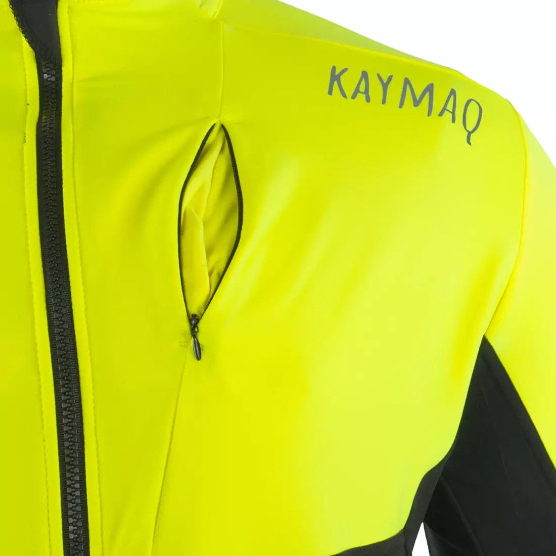 KAYMAQ KYQLS-001 pánská cyklistická mikina námořnická fluor žluto-černá softshell