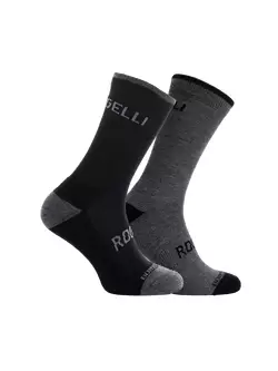 ROGELLI zimní cyklistické ponožky WOOL 2-pack grey ROG351053.36.39