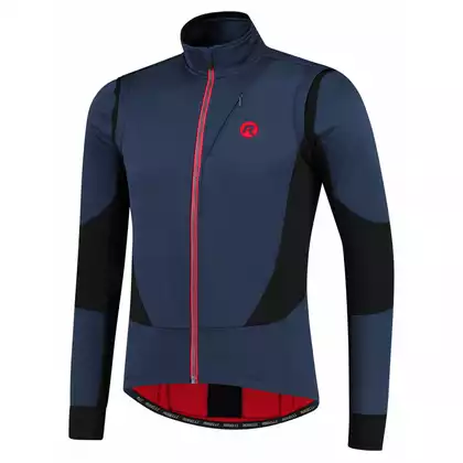  Rogelli Pánská zimní cyklistická bunda, softshell BRAVE modrá červená ROG351025