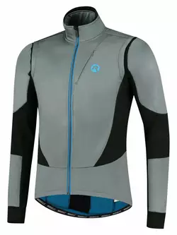 Rogelli Pánská zimní cyklistická bunda, softshell BRAVE šedo-modrá ROG351023