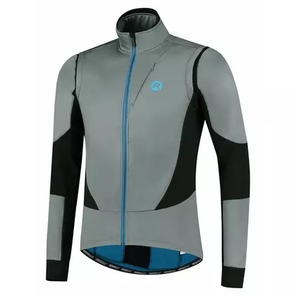 Rogelli Pánská zimní cyklistická bunda, softshell BRAVE šedo-modrá ROG351023