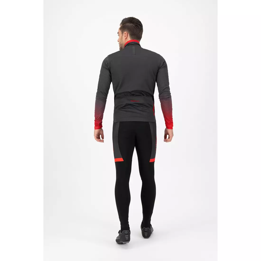 Rogelli Pánská zimní cyklistická bunda, softshell TRACE, černá a červená, ROG351033
