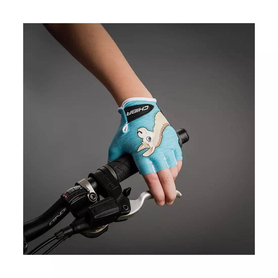 CHIBA COOL KIDS dětské cyklistické rukavice modrá / lama