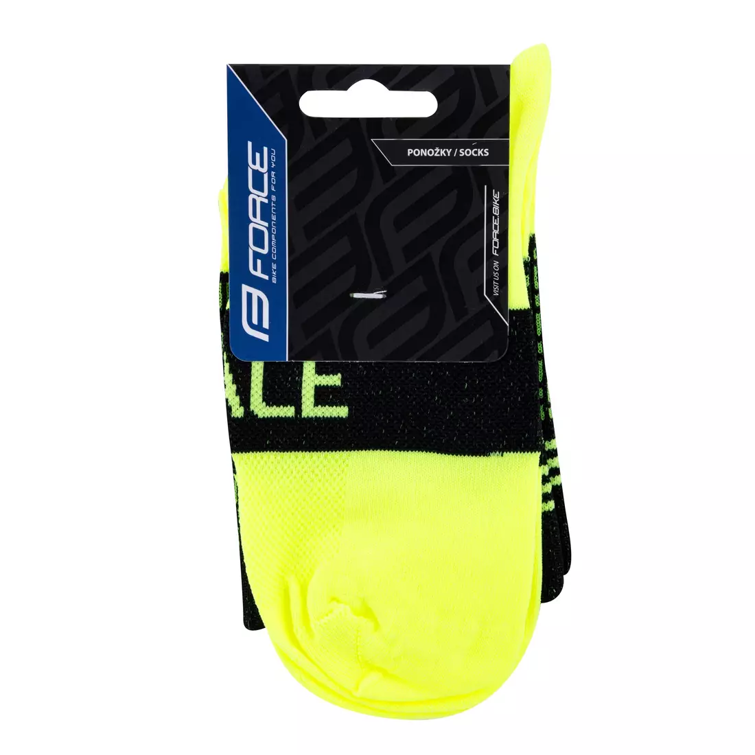 FORCE Cyklistické / sportovní ponožky TRACE, black-fluo, 900890