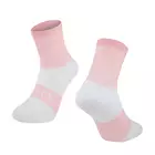 FORCE Cyklistické / sportovní ponožky TRACE, růžová a bílá, 900894