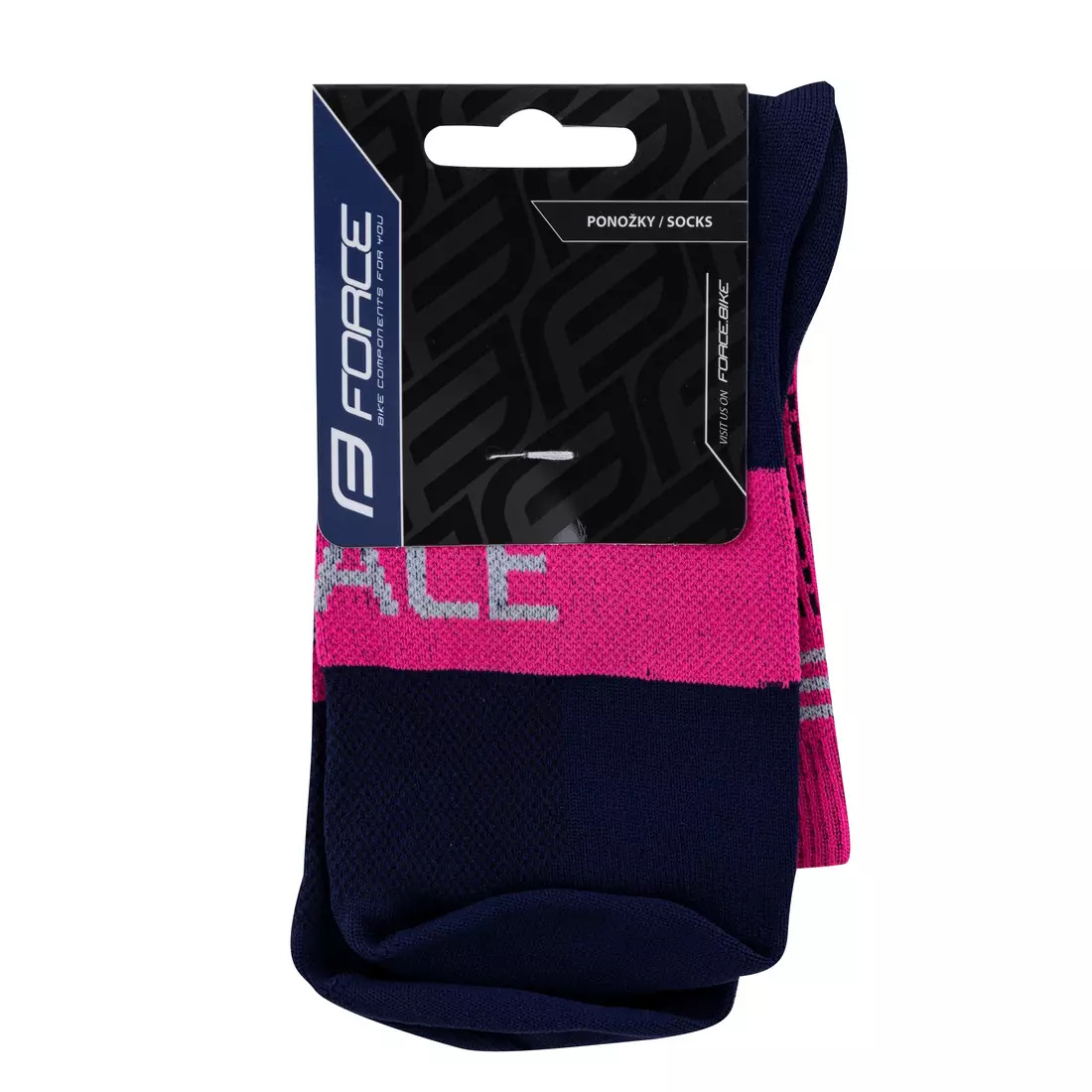 FORCE Cyklistické / sportovní ponožky TRACE, růžovo-modrá, 900896