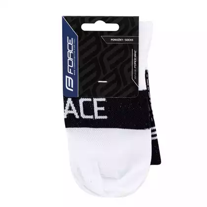 FORCE Cyklistické / sportovní ponožky TRACE, Černý a bílý, 900888