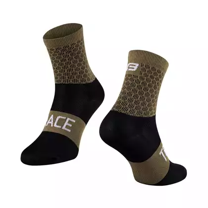 FORCE Cyklistické / sportovní ponožky TRACE, zeleno-černé, 9008871
