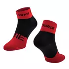 FORCE cyklistické ponožky ONE, červené a černé 900866