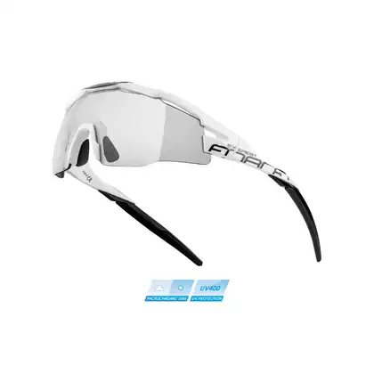 FORCE cyklistické / sportovní brýle EVEREST fotochromní, Černý a bílý, 910915